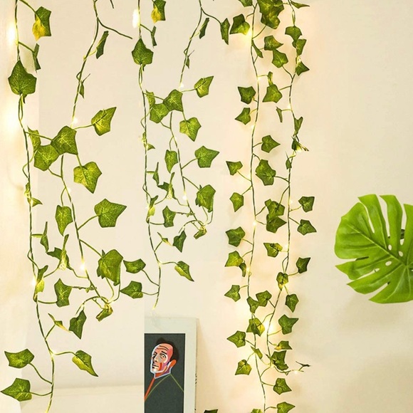 NEW 6.5ft Artificial Leaf Ivy String Lights Vine Garland Wreath Hanging - Picture 4 of 6